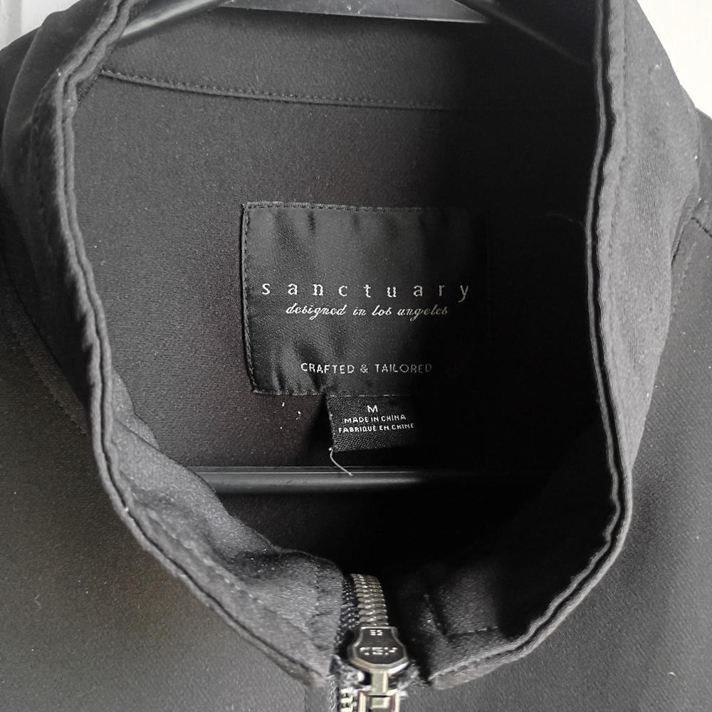Sanctuary Black Zip Up Jacket Size Medium - Picture 3 of 3